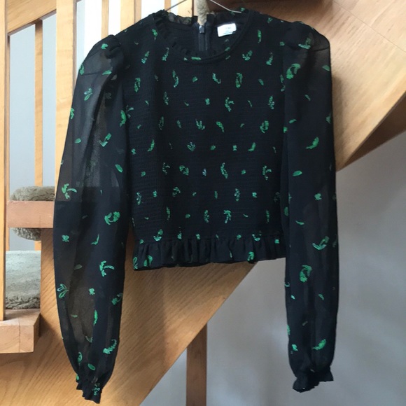 NWOT aritzia wilfred lilith blouse- with parsley leaves - Picture 4 of 5